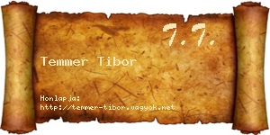 Temmer Tibor névjegykártya